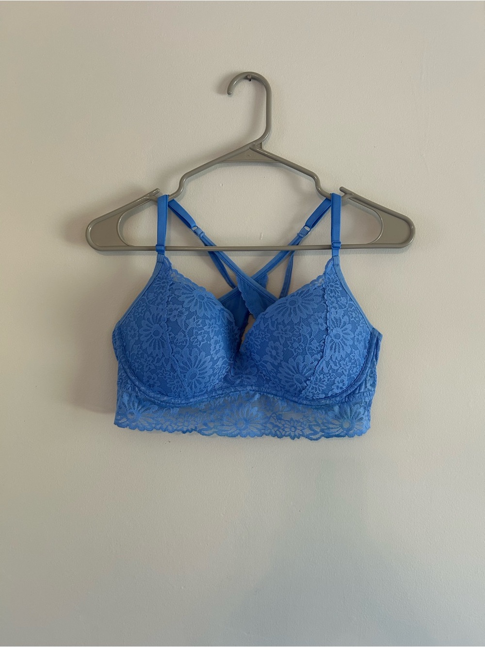 Victoria's Secret Periwinkle Lace Bralette with Strappy Back